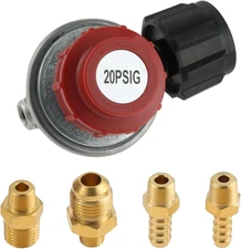 0-20 PSI Adjustable High Pressure Propane Regulator Valve Kit, Qcc1/Type1 Regula
