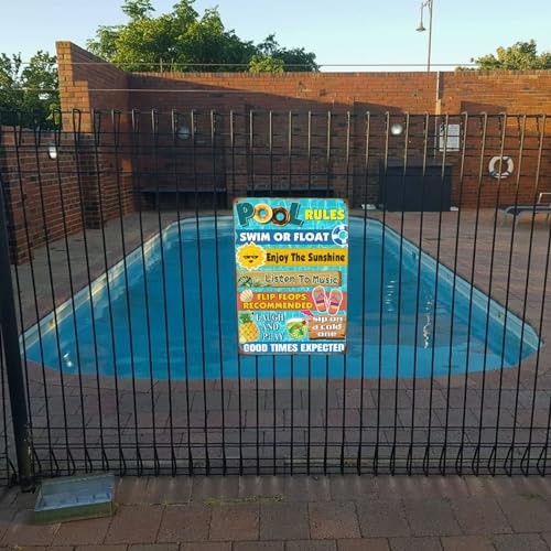Metal Sign Pool Rules Pool Decor Sign Pool Decorations Outdoor Perfect for - Picture 6 of 8