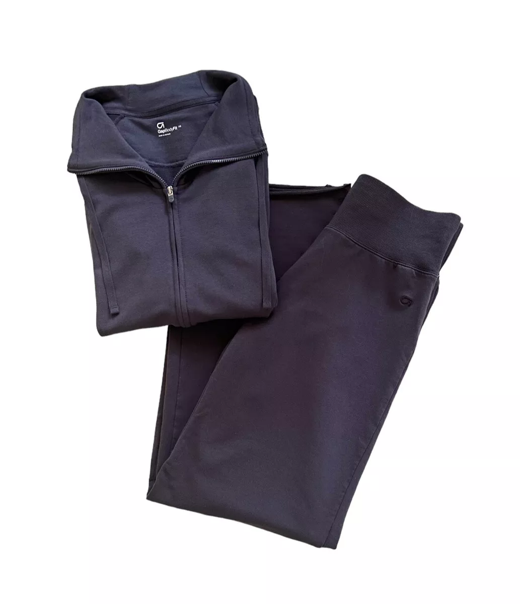 Gap Body Fit Zip Up Slate Grey Collared Jacket Flared Leg