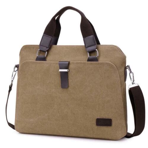 Canvas Handbag Men Briefcase 14 inch Laptop Bag Shoulder Bag Messenger Bag - Picture 5 of 7