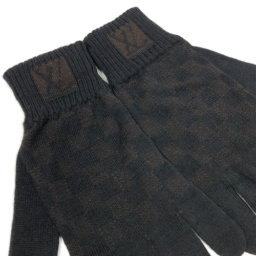 Auth Louis Vuitton Gloves Damier LVlogo Size21 Wool 402330 Made in Italy - Picture 3 of 24