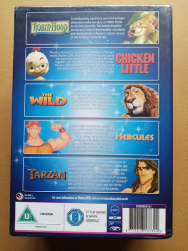 Chicken Little/Robin Hood/Hercules/Tarzan/The Wild (DVD Box Set) NEW & SEALED  - Picture 2 of 4