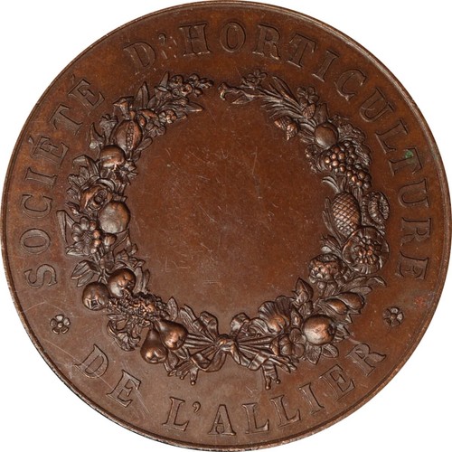 France c. 1900 Medal - Horticulture by Frédéric Vernon - seated Woman Flowers - Picture 2 of 8