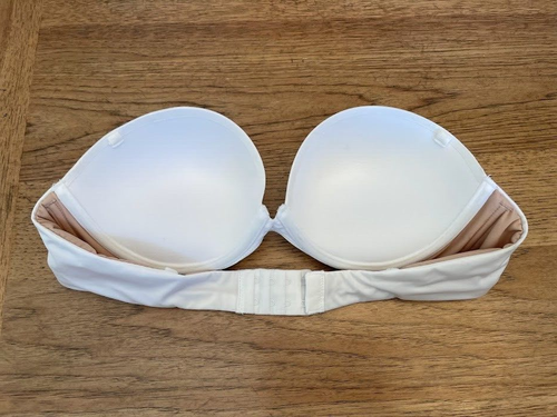 Victoria's Secret White Satin 32C Very Sexy Push Up Add Strapless Multiway Bra - Picture 2 of 2