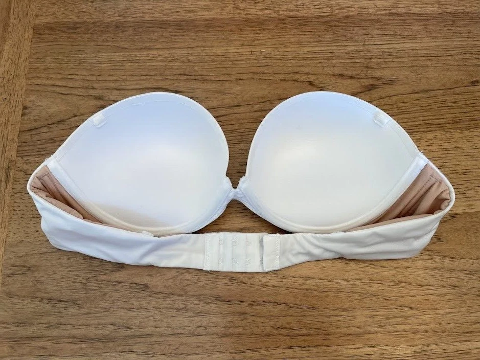 Sujetador Victoria's Secret Blanco Suave 36A Muy Sexy Push Up Añadir Sin Tirantes Multivía Foto 2 de 2