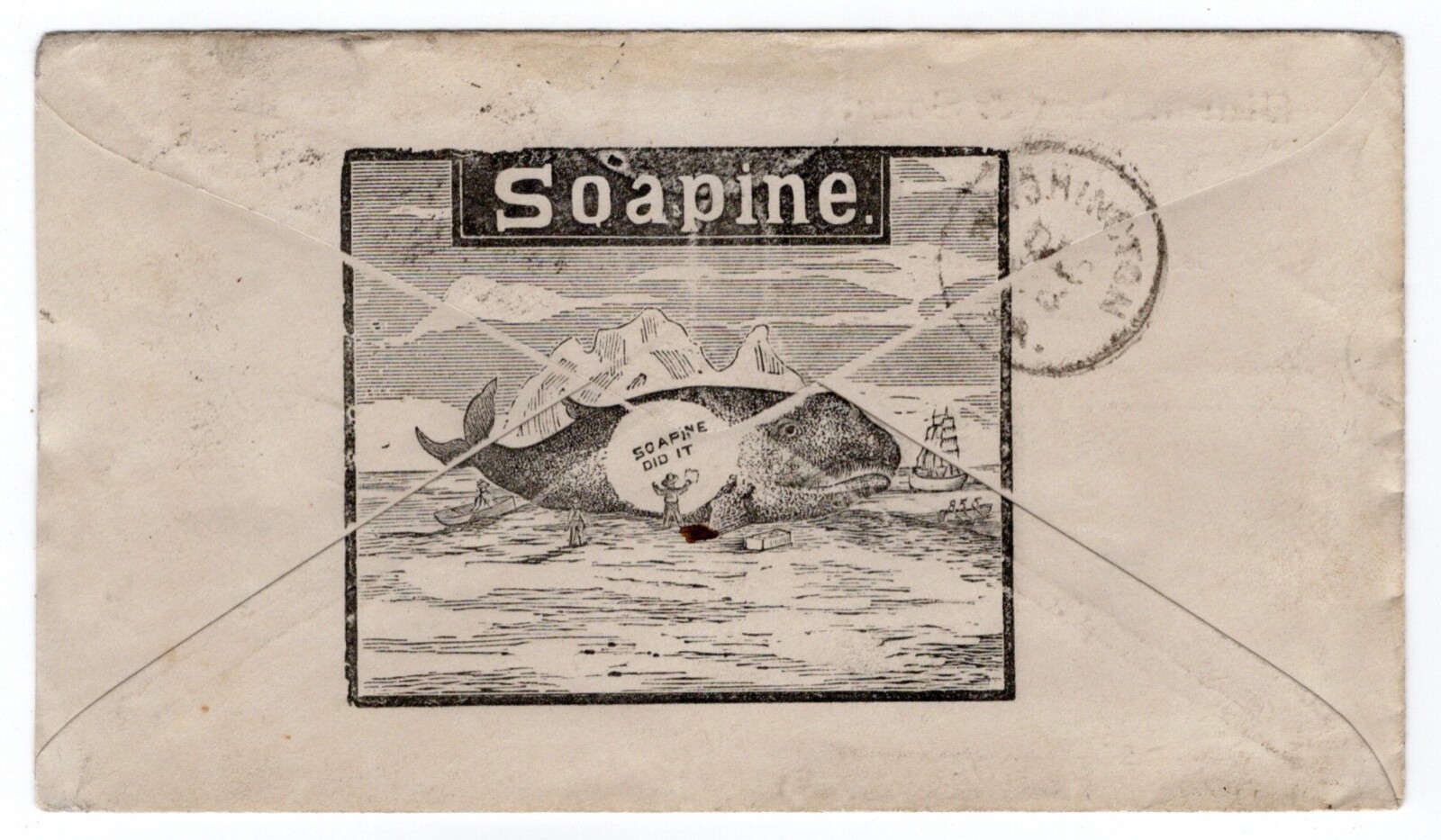 1882 Simon Baer Grocers Wheeling WV Illustrated AD with Whale for Soapine - Picture 2 of 2