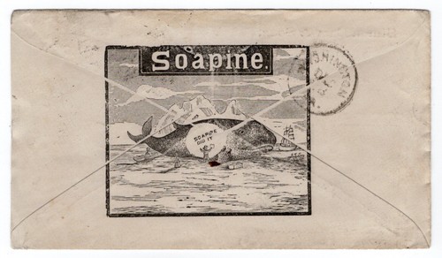 1882 Simon Baer Grocers Wheeling WV Illustrated AD with Whale for Soapine - Picture 2 of 2