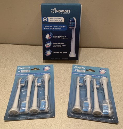 Novaget 8 Count Replacement Brush Heads for Philips Sonicare