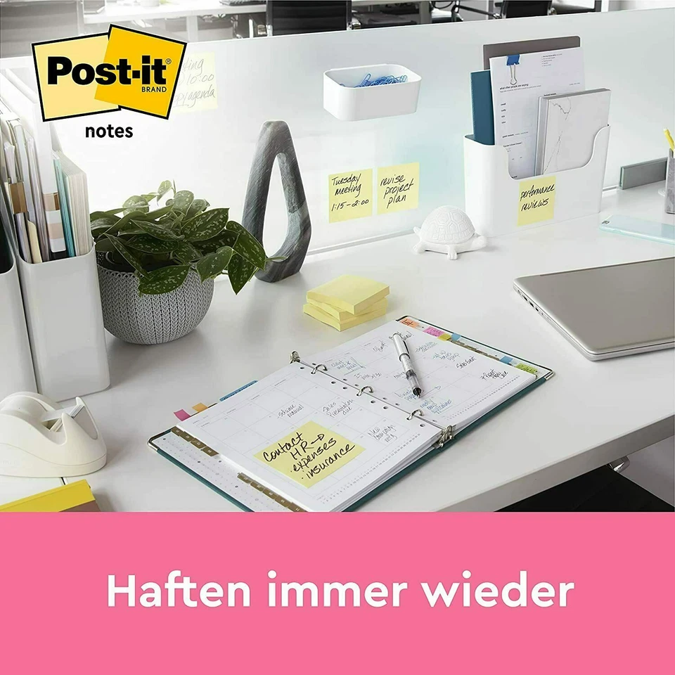 Post-it Notes 654 – Selbstklebende Haftnotizzettel in 76 x 76 mm – 12 x100 Blatt - Bild 3 von 4