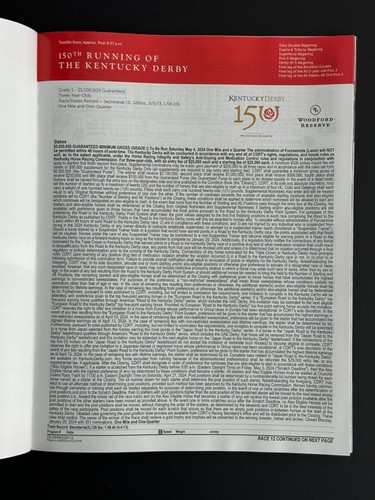 2024 - 150th Kentucky Derby Official Program - Churchill Downs -NEW- FREE SHIP - Picture 4 of 6