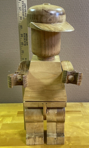 LEGO Like Large Wooden Figure Stands 17 Inches Tall and 5 Inches Wide in VGC - Picture 3 of 22