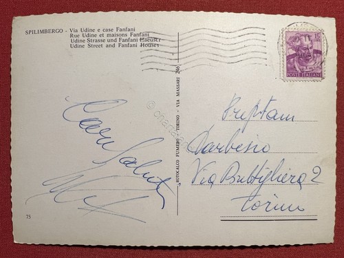 Cartolina - Spilimbergo - Via Udine e Case Fanfani - 1964 - Picture 2 of 2