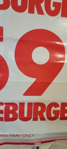 1980er McDonalds Vinyl Schild/Werbung/Werbung Cheeseburger/Hamburger/Bigmac 38x30 - Bild 19 von 24