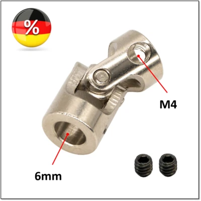 MARKENLOS 6mm auf 6mm Kardangelenk Wellenkupplung Crawler Flexibel für Schiffswellen