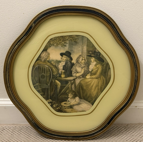 Vtg Art Manner of George Morland Vintage Print "Return Visit" Mezzograture - Picture 7 of 7