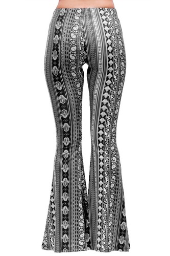 Bell Bottom Flare High Waist Stretch Boho Floral Hippie Yoga Pants Legging - Picture 134 of 135