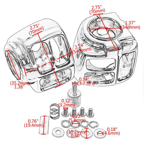 Handlebar Control Switch Housing Cover+6pcs Switch For Harley Touring Sportster - Bild 5 von 10