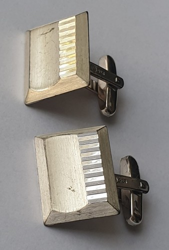 Gemelos vintage con punzón maestro de plata 835 17,4 gramos - Imagen 3 de 4