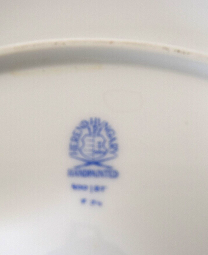 Plato grande Herend pintado a mano para servir porcelana arcos flores diseño floral raro - Imagen 13 de 14