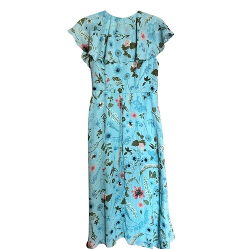 Coldwater Creek Dress Womens 8P Petites Multicolor Floral Print Ruffle Side Tie - Picture 4 of 7