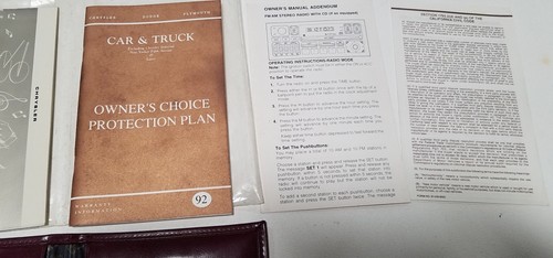 1992 Chrysler owners manual Assembly - Picture 5 of 7