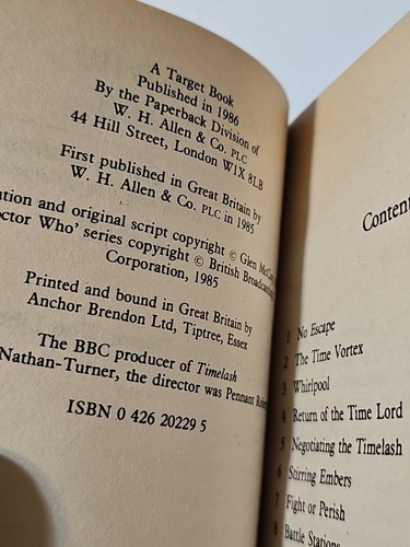 Doctor Who - Timelash by Glen McCoy - 1st Edition - Picture 3 of 3