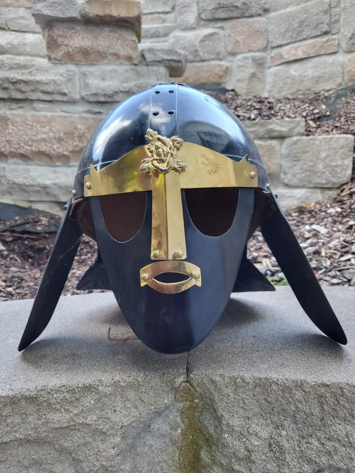 Gladiatorhelm "Maske" Gladiator Römerhelm Ritterrüstung komplett tragbar  Helm - Bild 2 von 4