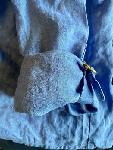 Leinen Jones New York Damen Shirt Größe L Blau Langarm Button Down Oberteil - Bild 8 von 10