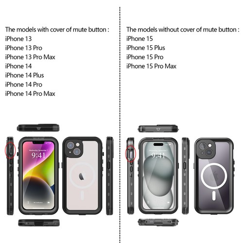 For iPhone 16 16e 15 14 Pro Max Magnetic MagSafe Waterproof Full Body Case Cover - Picture 15 of 16