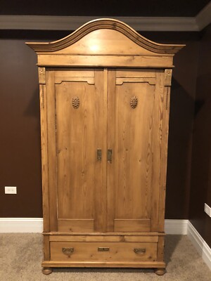 Fantastic Antique Country French Pitch Pine Armoire Wardrobe Farmhouse Cottage Fantastic Antique Country French Pitch, Antique Pine Armoire