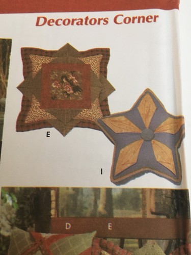 Simplicity Sewing Pattern 5538 Throw Pillows Decorative Home Decorating Star UC - Picture 3 of 13