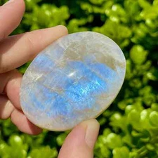 AAA+ Grade Rainbow Moonstone Crystal Palm Stone Moonstone Tumbled Stone Gifts