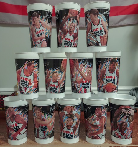 12 USA Basketball Olympics Dream Team McDonald's Cup Cups Lot Complete Set 1992