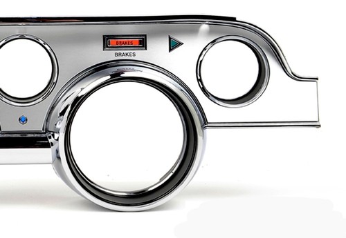NEW! 1967 Ford Mustang DASH TRIM KIT Bezel, Emblem, Brushed ALUMINUM Set of 6 pc - Picture 9 of 12