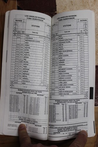 SP-SOUTHERN PACIFIC SOUTHERN REGION EMPLOYEE TIMETABLE #2 APRIL 27,1986-MINT - Picture 3 of 4