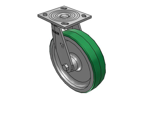 Rueda de placa giratoria Albion 16PD08201S 8"" x 2"", rueda de polietileno, capacidad 1250 libras - Imagen 3 de 5