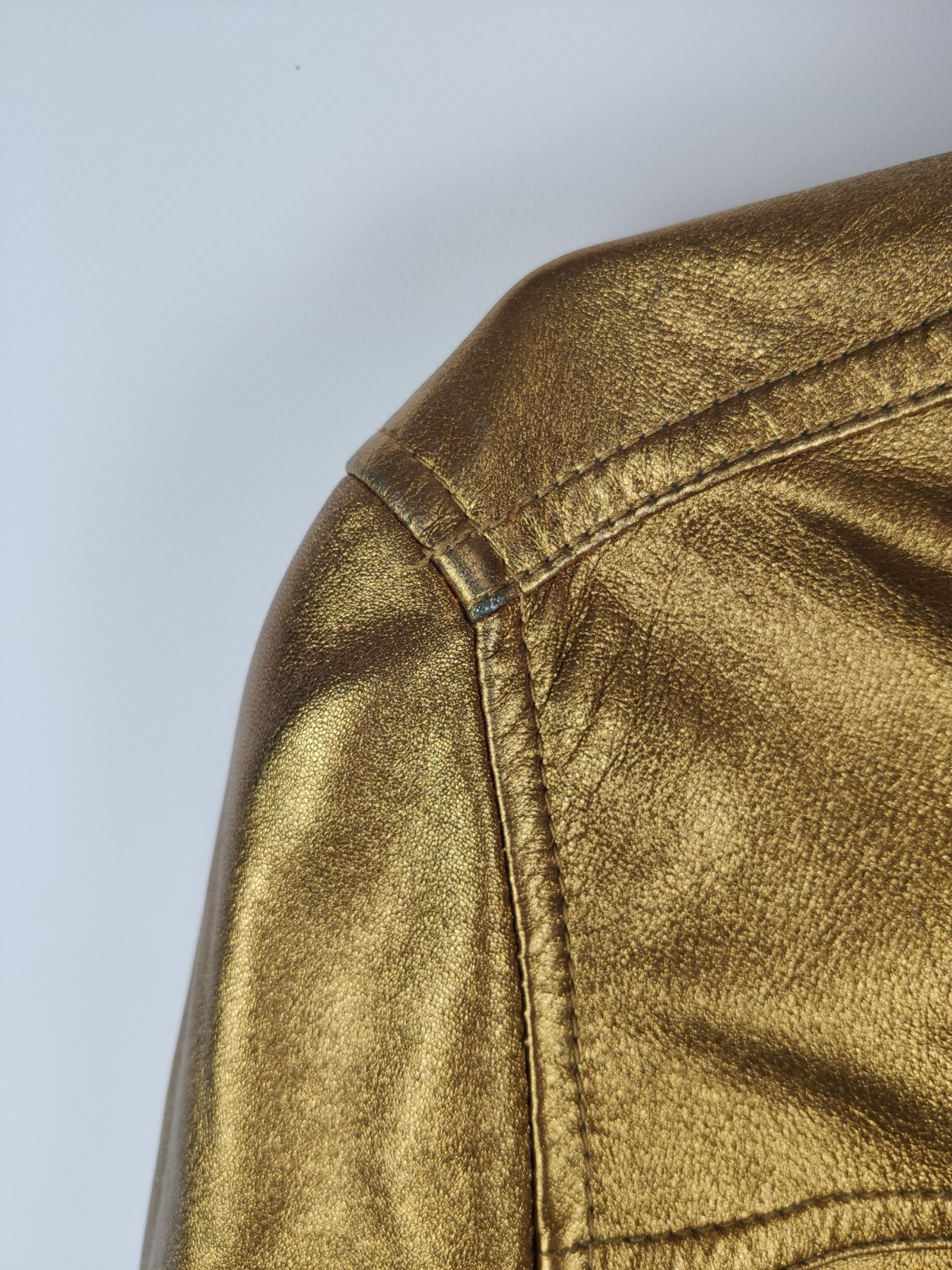 Women’s Dolce & Gabbana Gold Leather Jacket Size EU 42
