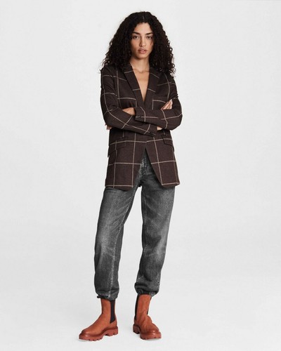 $225 Rag & Bone Miramar Trompe L'Oeil Jogger Sweatpants Black Magic sz