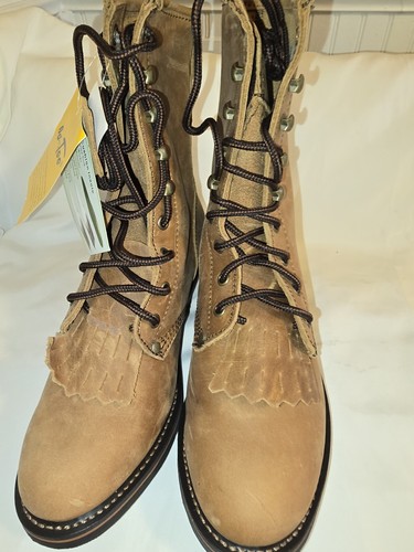 Ad Tec 8" Mid Calf Weatherproof Crazy Horse Leather Men's Boots Size 9 W - Picture 3 of 12