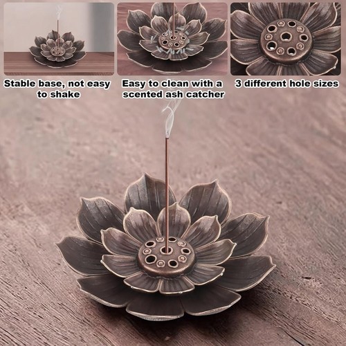 VFANDV Räucherstäbchen Halter Lotus 2 Stück Lotus Stick Räuchergefäß Weihrauc... - Bild 3 von 7