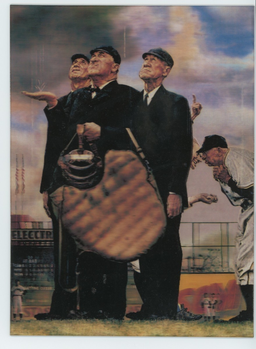 Norman Rockwell Tough Call Rain Delay 7 3/4 x 10 1/2 Inch