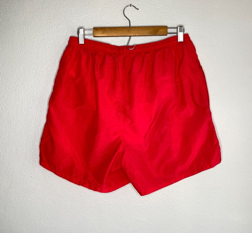 Champion VTG Red Swim Trunk Nylon Board Shorts Men's LG Bathing Suit Beach 90's - Picture 4 of 10