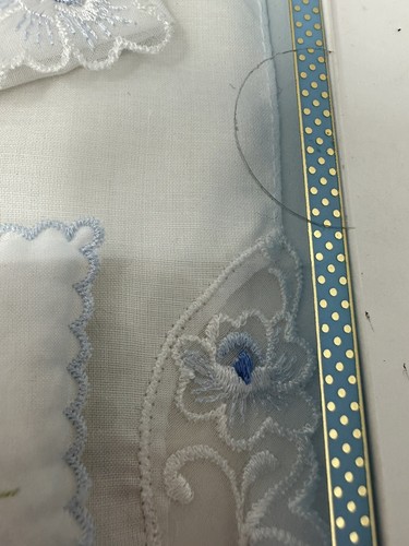 Vintage Boxed Set Linen Blue and White Handkerchiefs Mid Century Der Grune Punkt - Picture 5 of 10