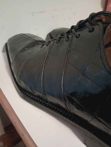BELVEDERE FLORENCE GENUINE ALLIGATOR LUXURY MEN’S SHOES 10.5 MED. ITALY - Picture 7 of 14