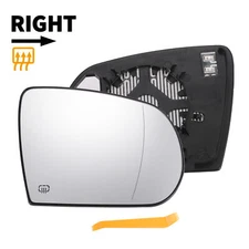 Car Right Passenger Side White Mirror Glass w/ Back Heated for Jeep Cherokee