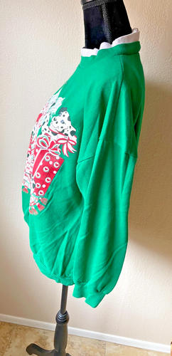 Vtg Nutcracker Christmas Dalmation green Sweatshirt pullover Sweater mock turtle - Picture 5 of 8