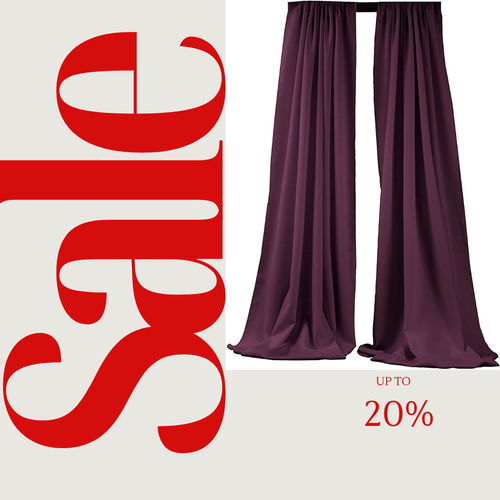 BACKDROPS - Polyester Poplin Backdrop Drape Curtain Panel with 4" Rod Pocket - Picture 1 of 2