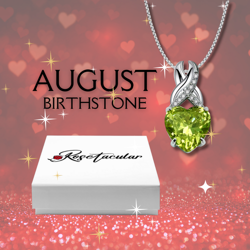 Rosetacular Birthstone Heart Necklace Jewelry Gift for Women - Picture 9 of 15