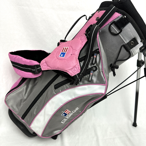 U.S. KIDS GOLF USKG UL 48 Pink Gray Stand Golf Bag 4-Way Divider 26" Tall - Picture 3 of 13