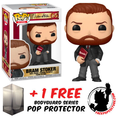 FUNKO POP ICONS BRAM STOKER WITH BOOK #65 EXCLUSIVE VINYL FIGURE + PROTECTOR - Picture 1 of 1